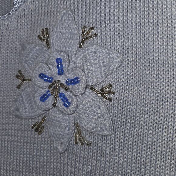 Storybook Knits Pastel Blue Tank Sweater Top Plus Sz 3X Crocheted HSN Tags Rare - Picture 4 of 16